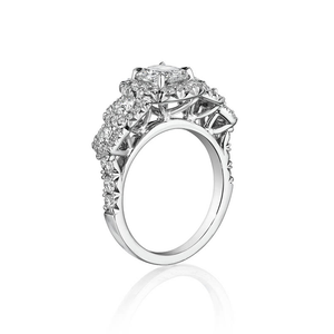 Henri Daussi  Halo Diamond Engagement Ring