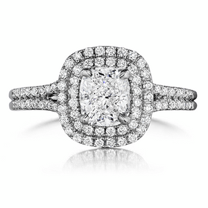 Henri Daussi Double Halo Diamond Engagement Ring